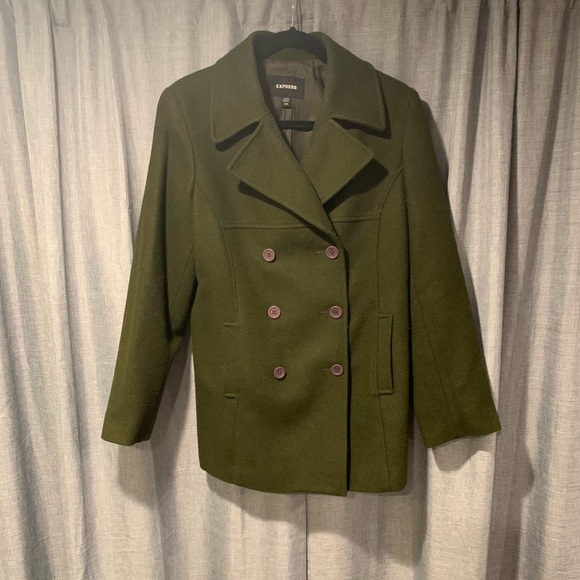 Express Jackets & Blazers - Will be CLEARANCE PRICE! EUC! Express Coat khaki double breasted peacoat. Size 8